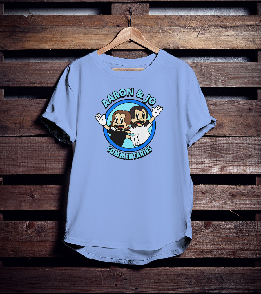 Crowdmade Aaron And Jo Commentaries Cartoon Style Blue Circle T-Shirt