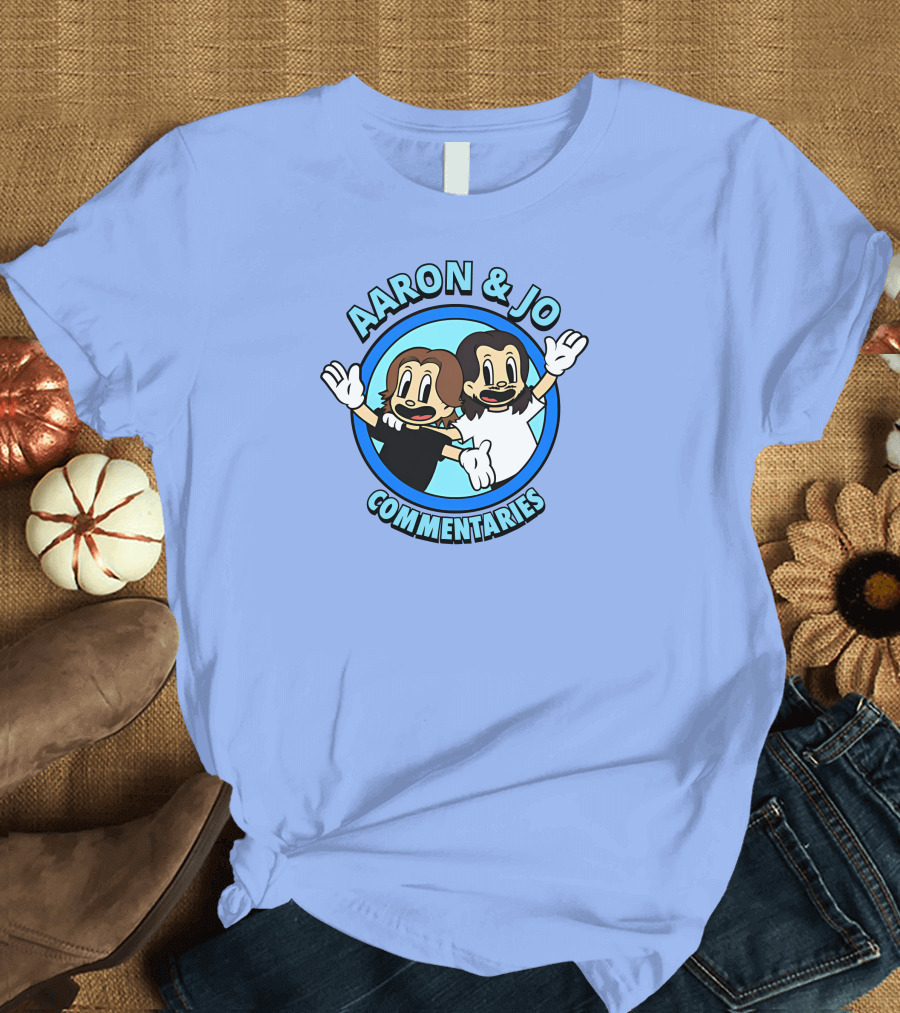 Crowdmade Aaron And Jo Commentaries Cartoon Style Blue Circle T-Shirt