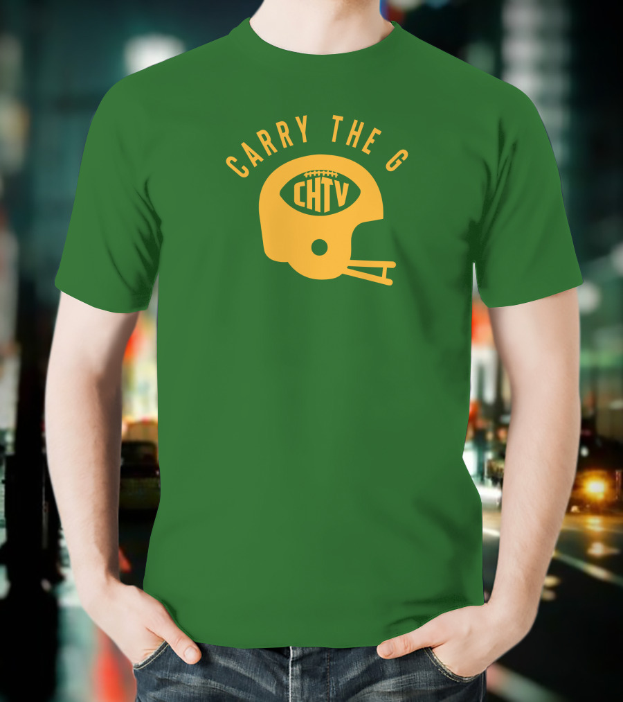 Cheeseheadtv Carry The G Football Helmet CHTV T-Shirt
