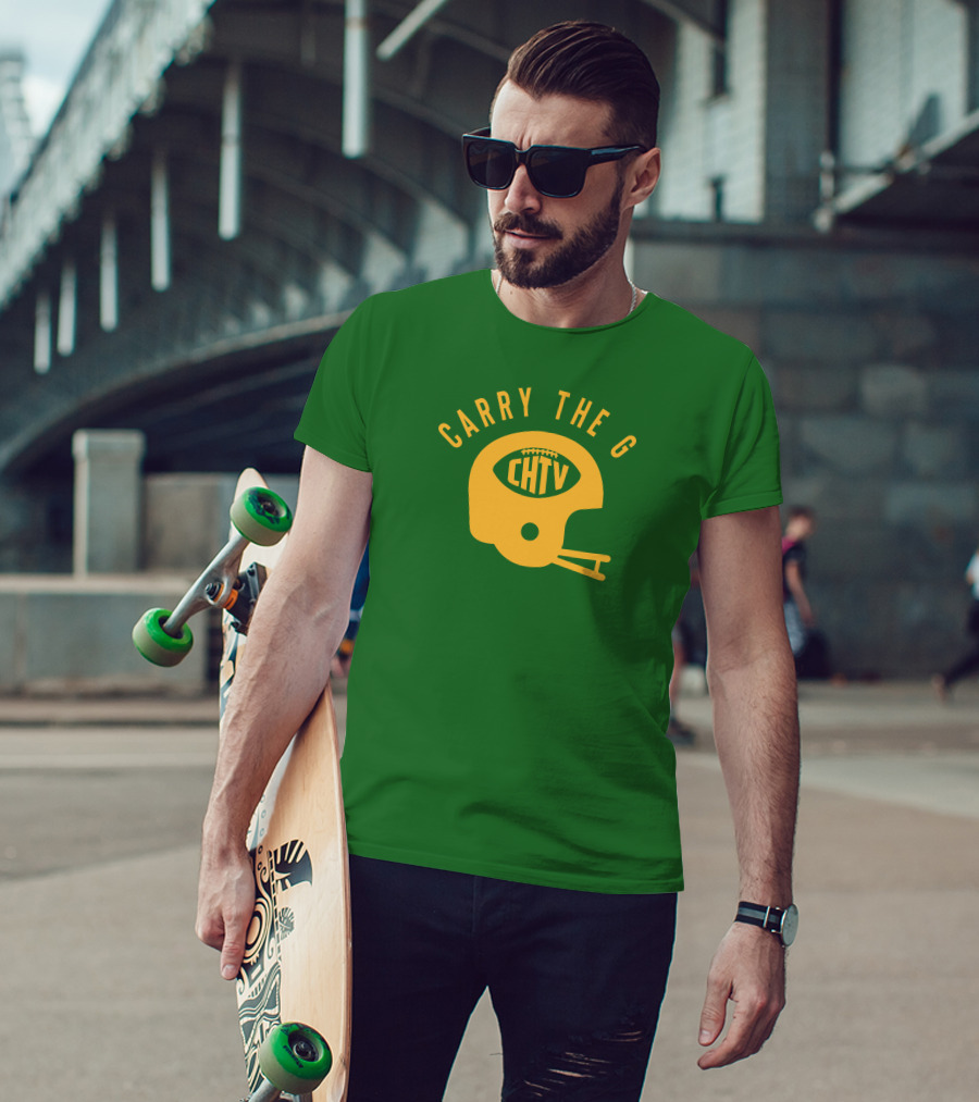 Cheeseheadtv Carry The G Football Helmet CHTV T-Shirt