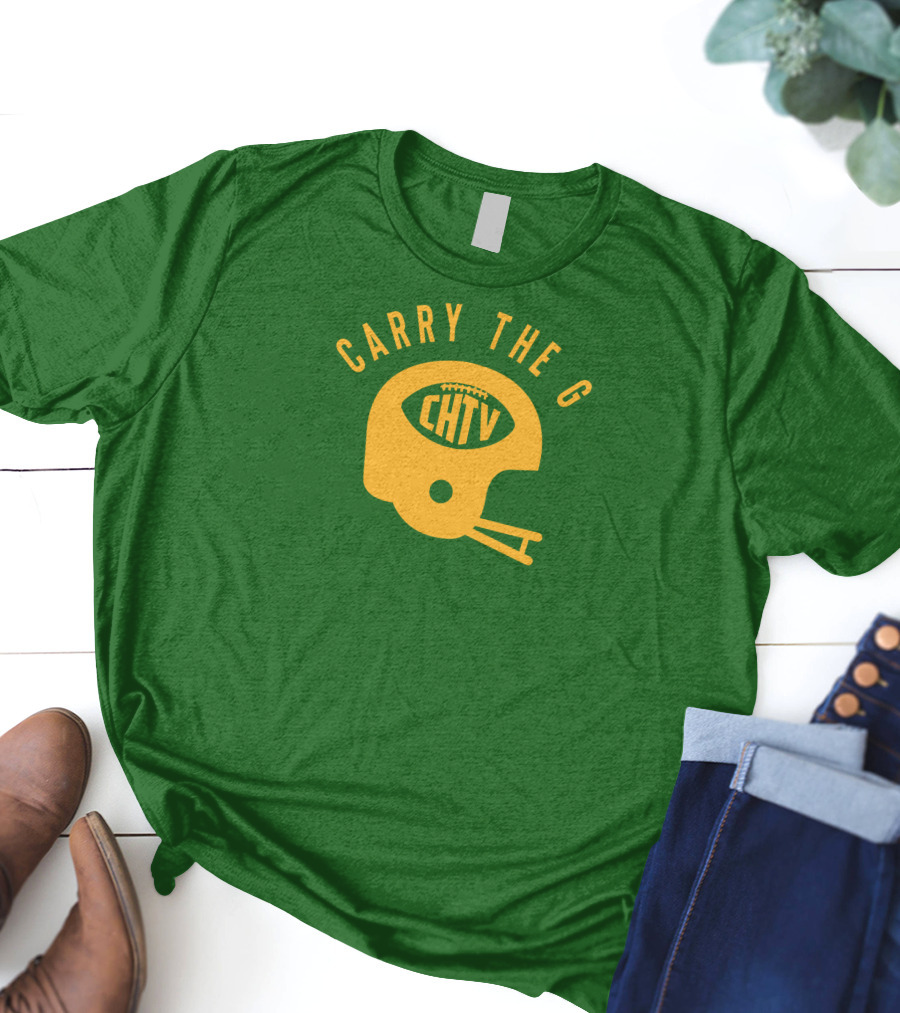 Cheeseheadtv Carry The G Football Helmet CHTV T-Shirt