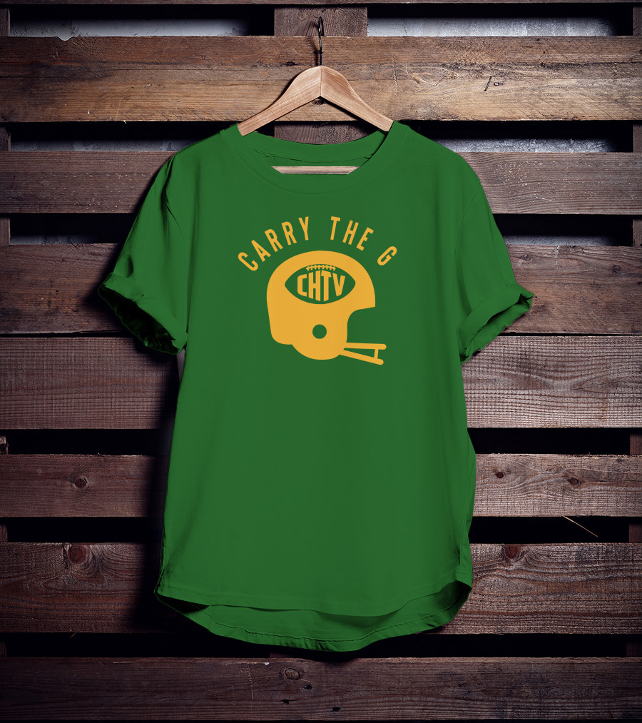 Cheeseheadtv Carry The G Football Helmet CHTV T-Shirt