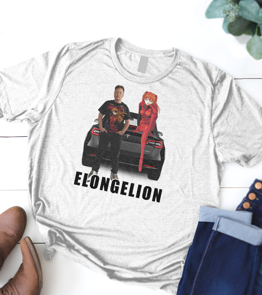 Goofyahhtees Elongelion Tesla Anime Fusion T-Shirt