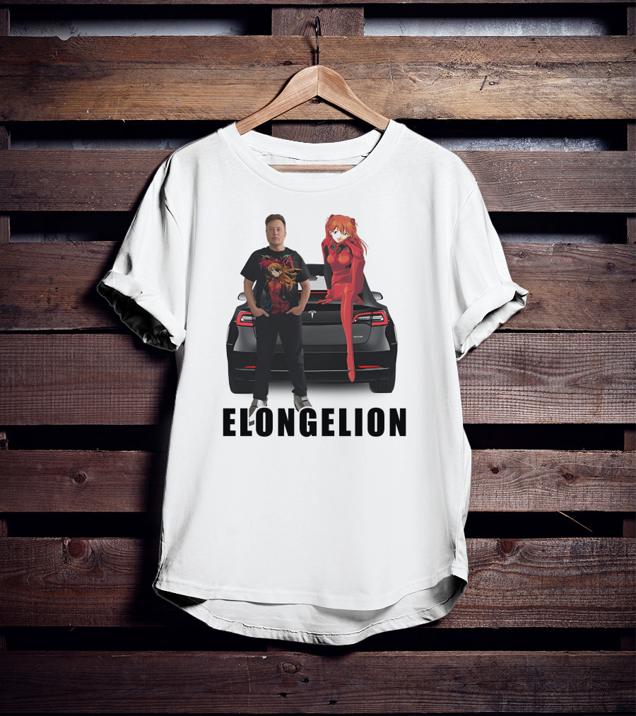 Goofyahhtees Elongelion Tesla Anime Fusion T-Shirt