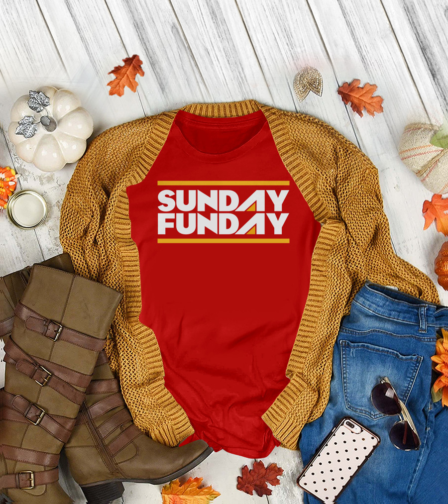 Sunday Funday Westside Storey Store Bold Red Typography T-Shirt