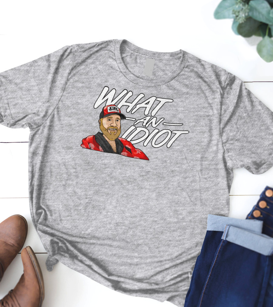 Couch Racer Who Says What An Idiot With Bearded Guy In Cap T-Shirt