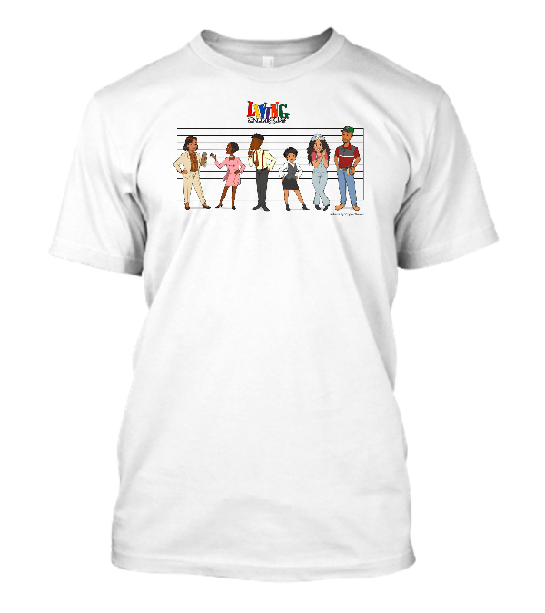 Living Single Character Lineup By Morgan Bissant T-Shirt