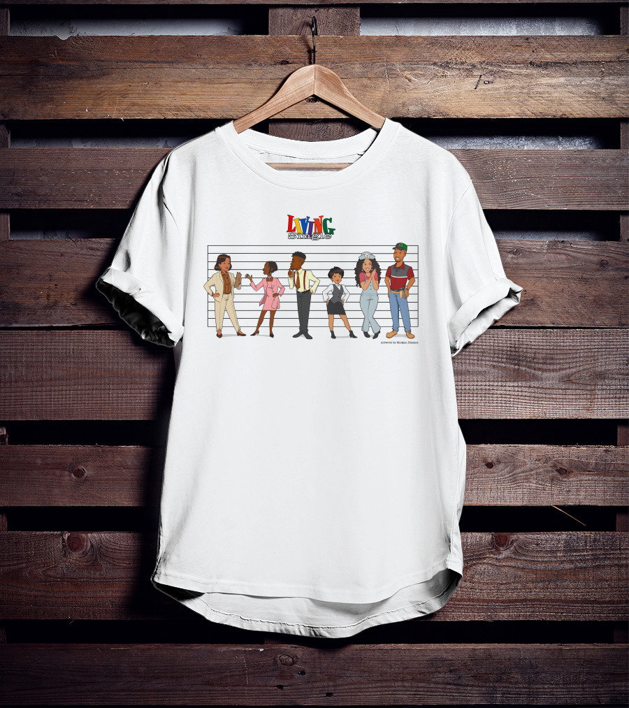 Living Single Character Lineup By Morgan Bissant T-Shirt