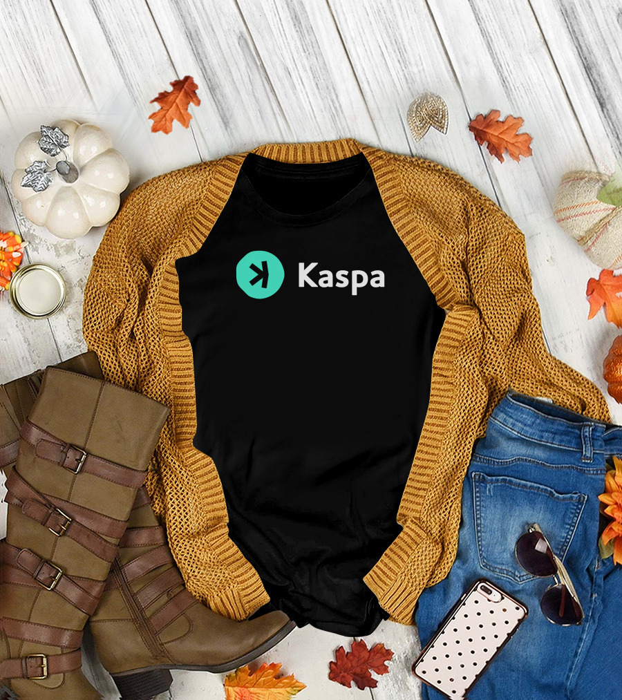 Kaspacurrency Kaspa Logo With Iconic T-Shirt