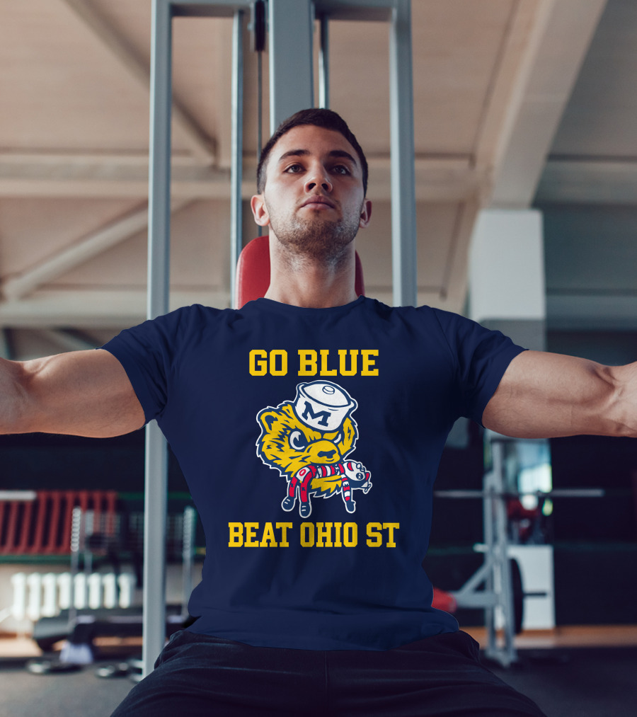 Go Blue Beat Ohio St Michigan Wolverine Victory Mascot Showdown T-Shirt