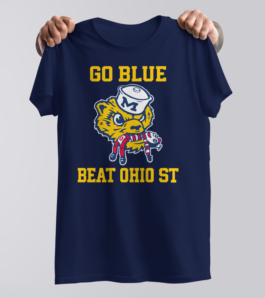 Go Blue Beat Ohio St Michigan Wolverine Victory Mascot Showdown T-Shirt