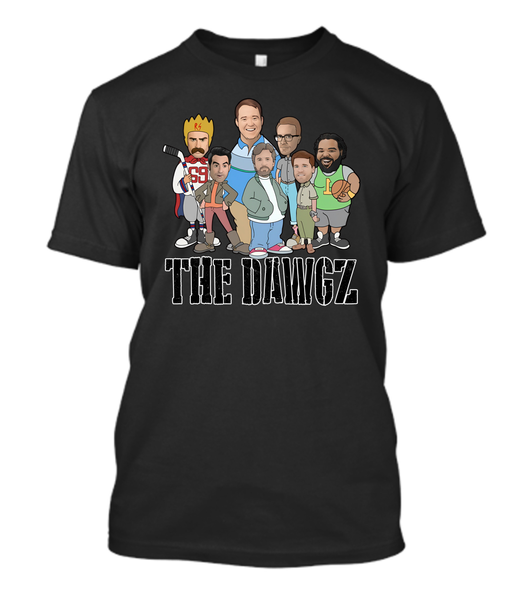 The Dawgz Comedy Crew Characters With Sports And Royalty Elements T-Shirt