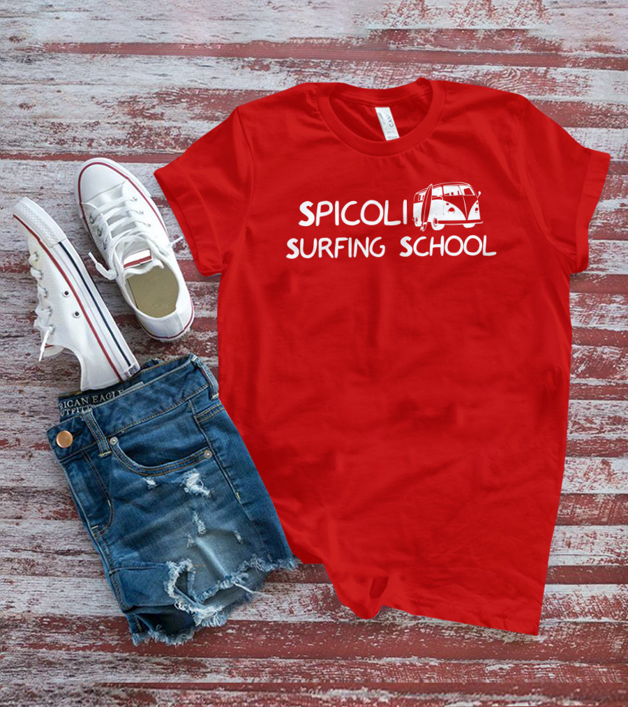 Spicoli Surfing School Super 70s Sports Vintage Van Surfboard T-Shirt