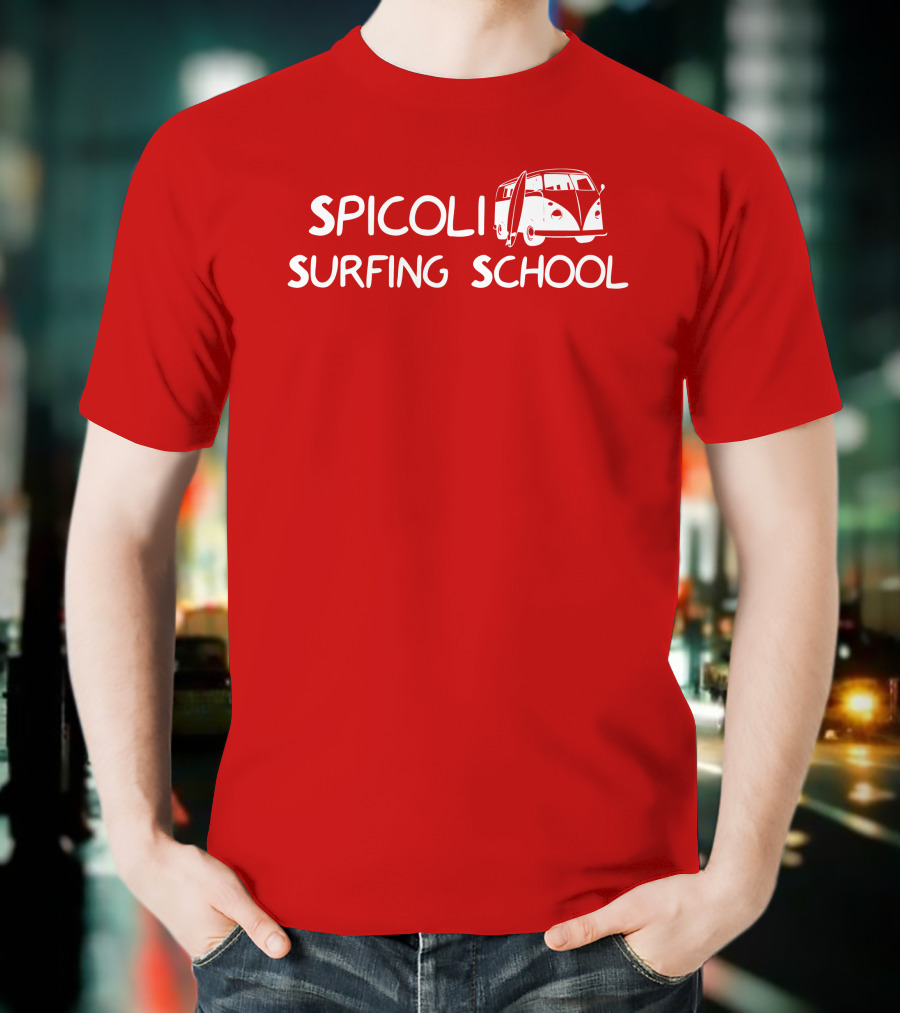 Spicoli Surfing School Super 70s Sports Vintage Van Surfboard T-Shirt