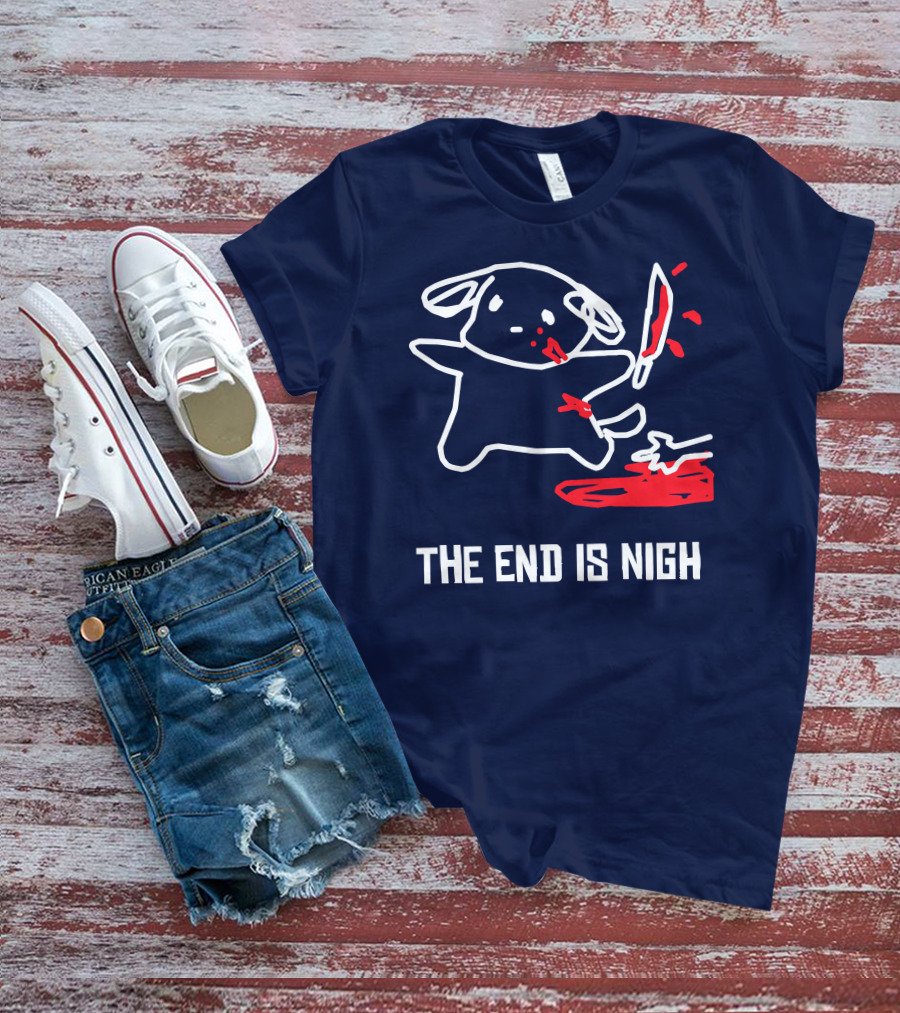Iahfy The End Is Nigh Cute Creature With Knife And Blood T-Shirt