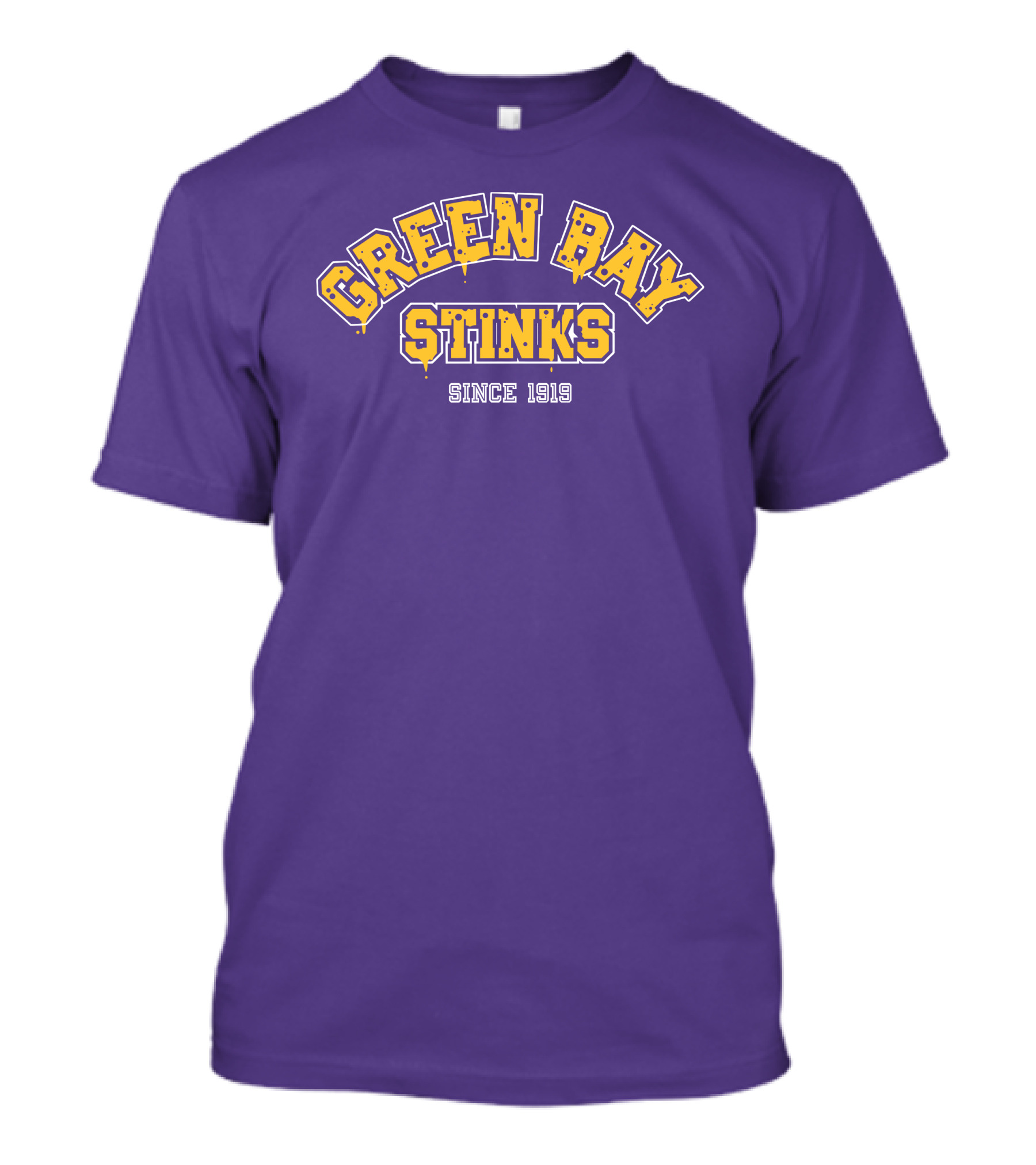 Green Bay Stinks Since 1919 John Randle Purple Yellow Football Rivalry Joke T-Shirt
