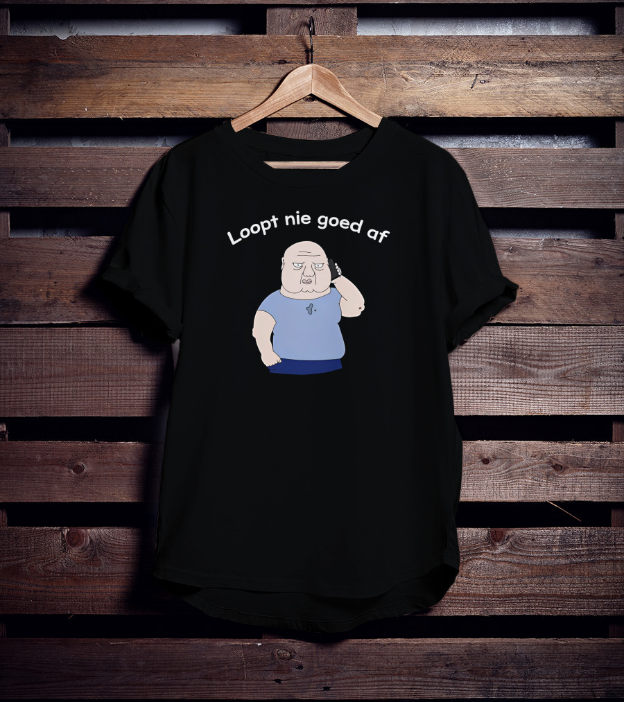 Roddelpraat Merch Loopt Nie Goed Af Character On Phone T-Shirt