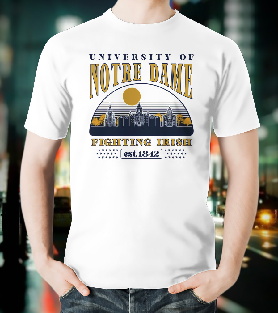 University Of Notre Dame Fighting Irish Est 1842 Classic Skyline T-Shirt