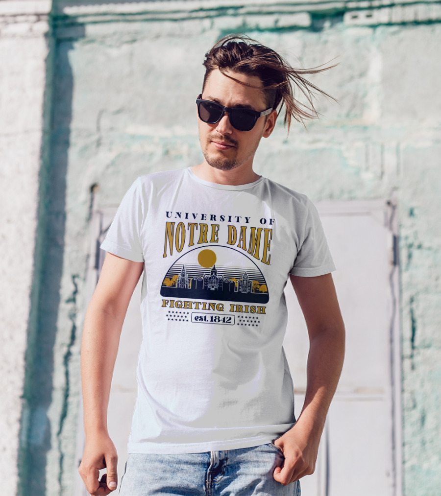 University Of Notre Dame Fighting Irish Est 1842 Classic Skyline T-Shirt