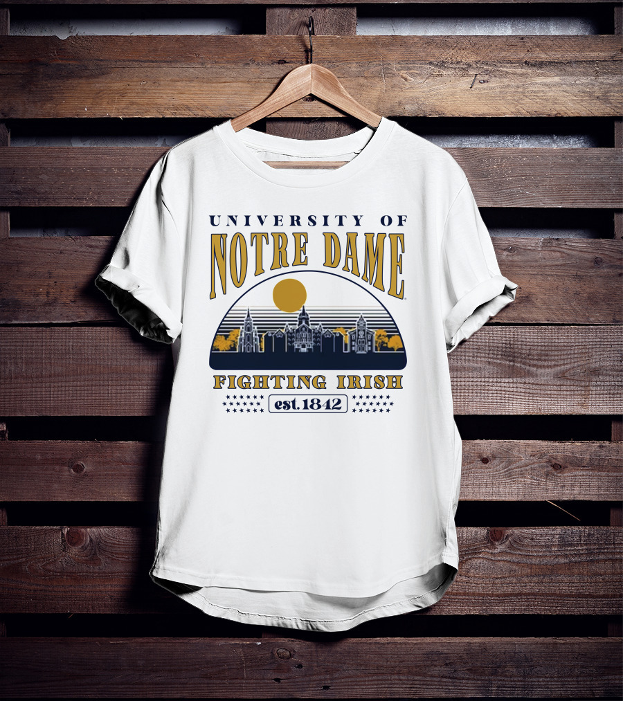 University Of Notre Dame Fighting Irish Est 1842 Classic Skyline T-Shirt