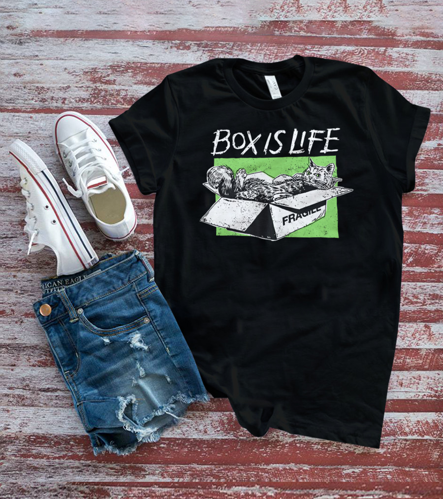 Box Is Life Fragile Cat T-Shirt
