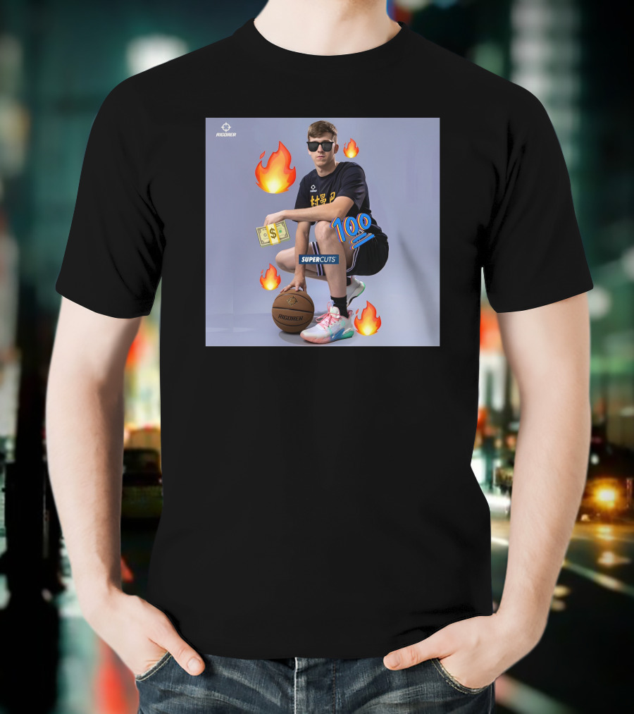 Goldenknight Austin Reaves Rigorer NBA Basketball Supercuts 100 Dollar Flames T-Shirt