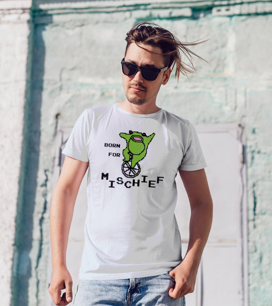 Born For Mischief Frog On Unicycle T-Shirt