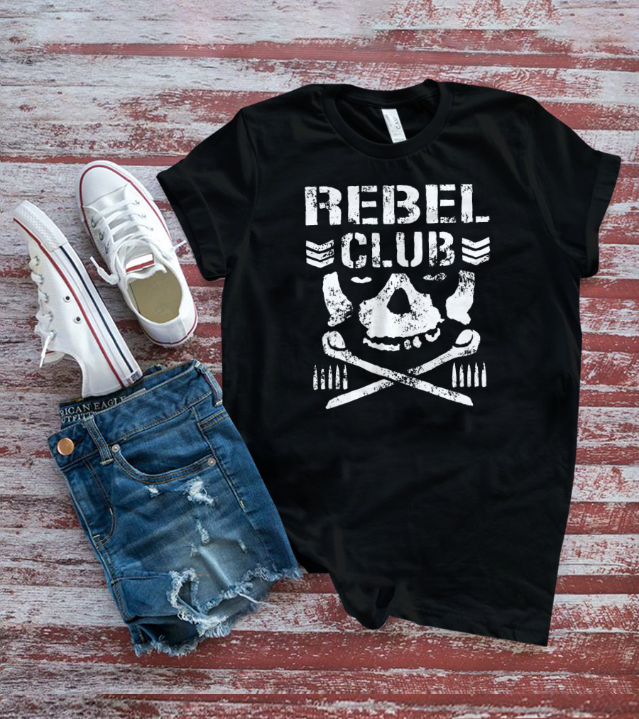 NJPW Global David Finlay Rebel Club Skull And Crossbones T-Shirt