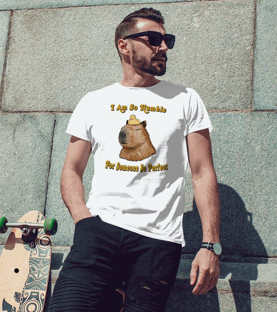 I Am So Humble For Someone So Perfect Capybara With Duckling T-Shirt