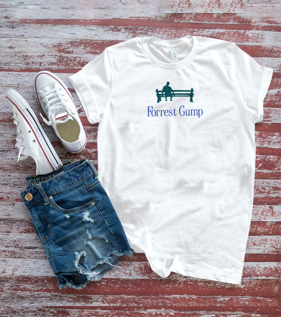 Forrest Gump Silhouette On Bench - Outlander Magazine T-Shirt