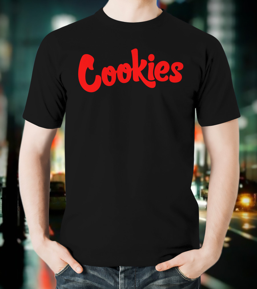 Matt Price Wears Cookies Text In Red T-Shirt