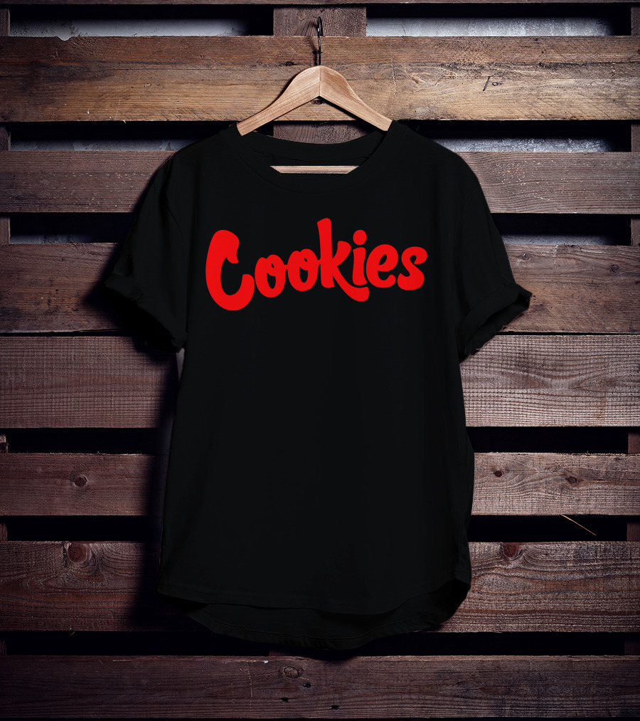 Matt Price Wears Cookies Text In Red T-Shirt