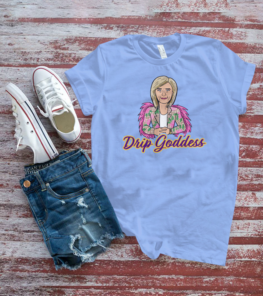 Store Drip Goddess Pink Feathered T-Shirt
