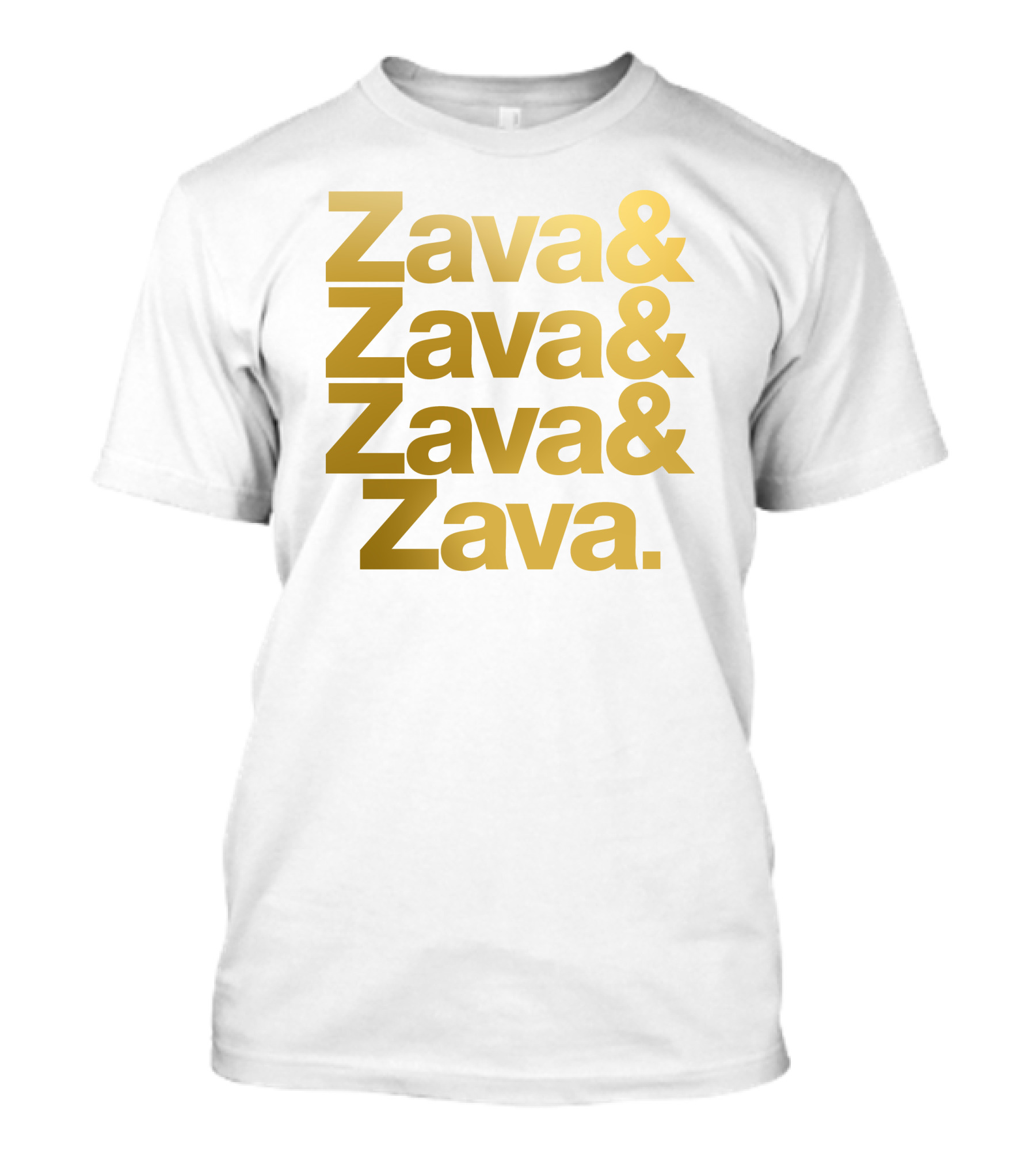 Zava Zava Zava Zava Gold Text Repetition T-Shirt