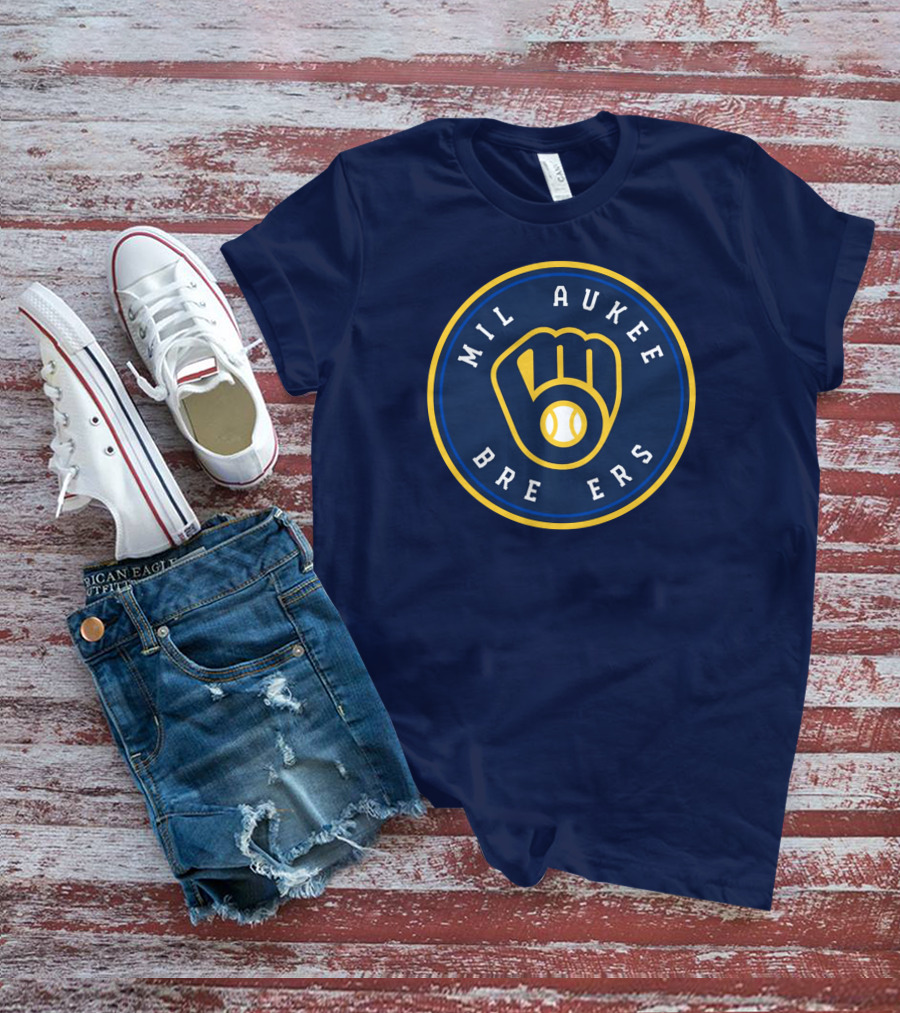 Milwaukee Brewers Baseball Glove T-Shirt
