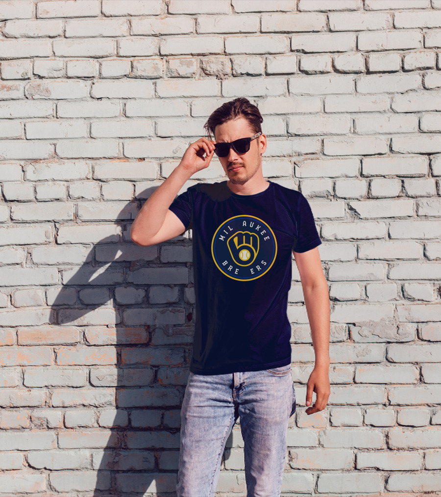 Milwaukee Brewers Baseball Glove T-Shirt