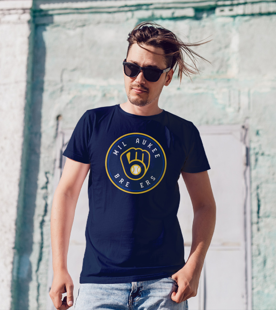 Milwaukee Brewers Baseball Glove T-Shirt