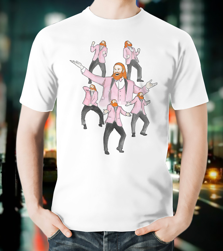 Cashwheelerftr Sami Zayn Dance Moves In Pink Suit T-Shirt