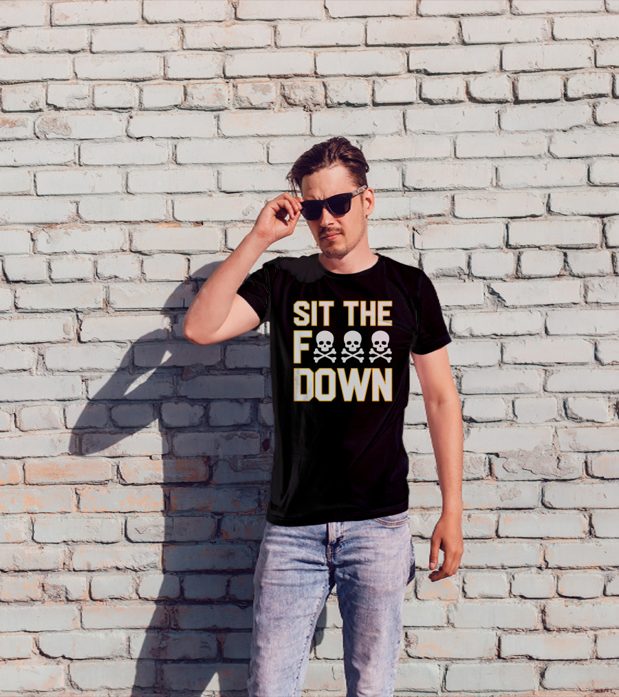 Pittsburgh Pirates Sit The F Skull Crossbones Down T-Shirt