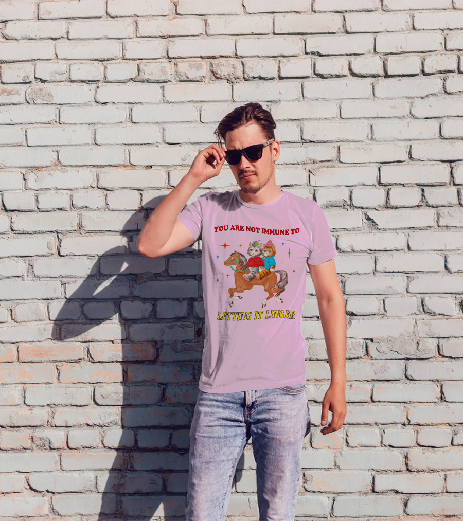 You Are Not Immune To Letting It Linger Cats On Horse With Colorful Stars T-Shirt