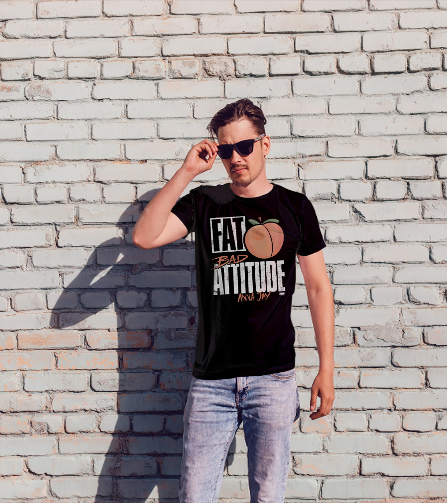 Fat Bad Attitude Anna Jay Aew Peach T-Shirt