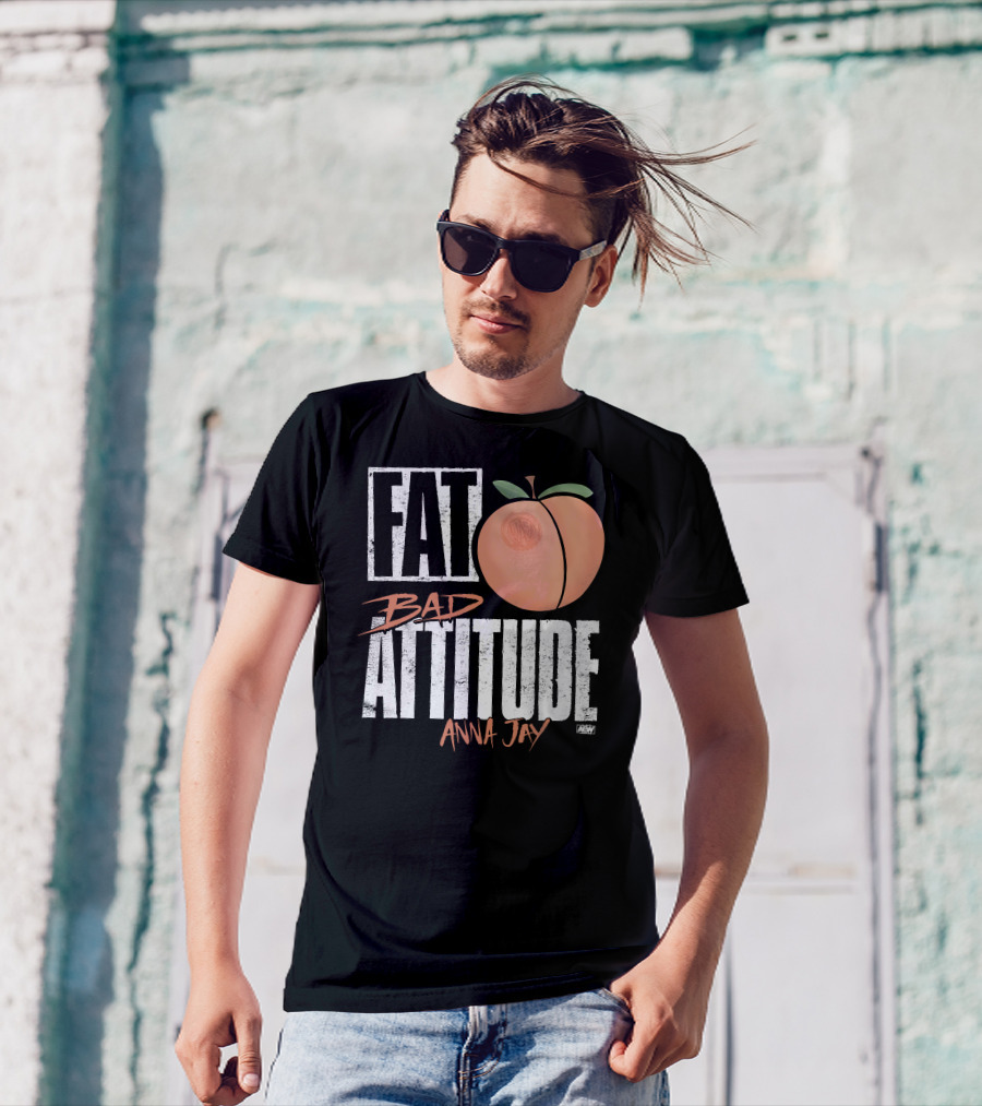 Fat Bad Attitude Anna Jay Aew Peach T-Shirt