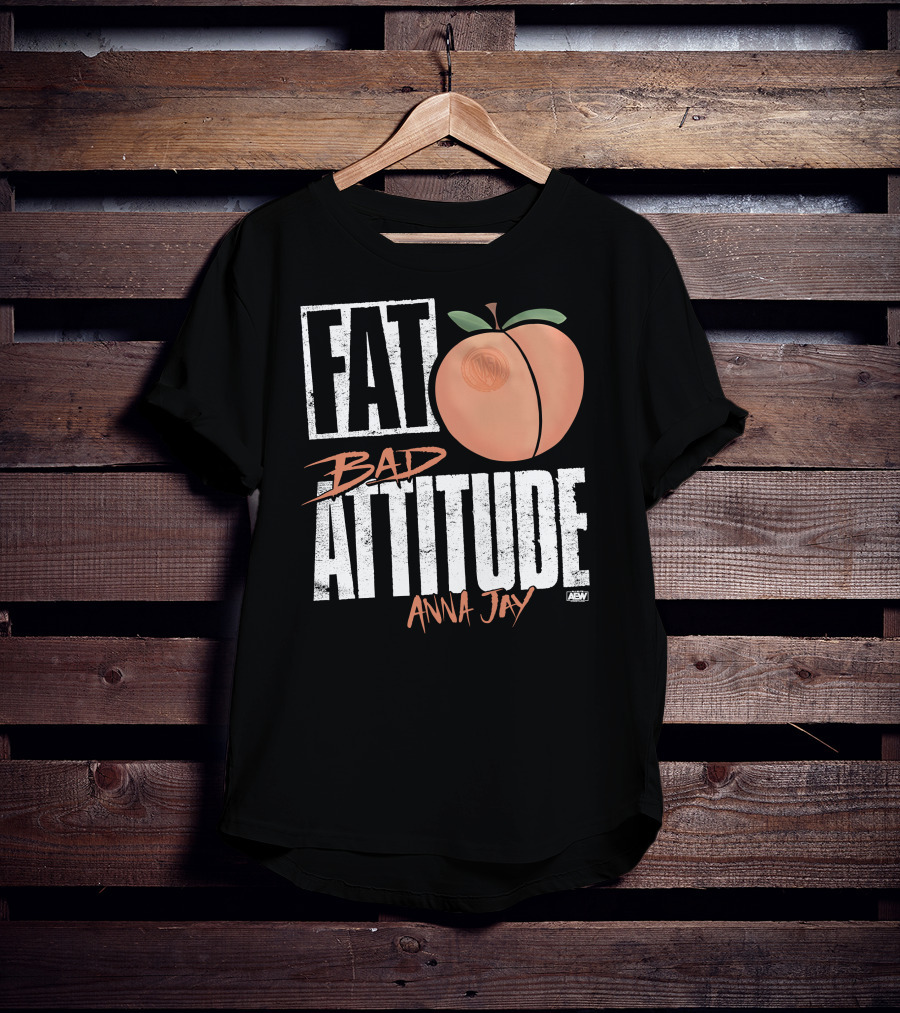 Fat Bad Attitude Anna Jay Aew Peach T-Shirt