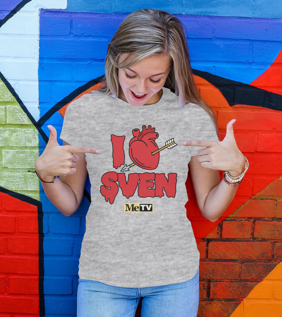 MeTV Store I Heart Sven With Anatomical Heart And Arrow T-Shirt