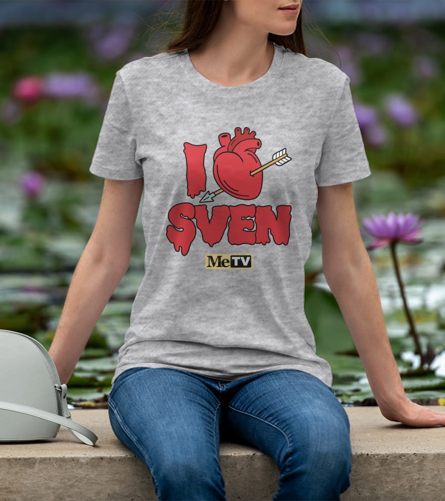 MeTV Store I Heart Sven With Anatomical Heart And Arrow T-Shirt
