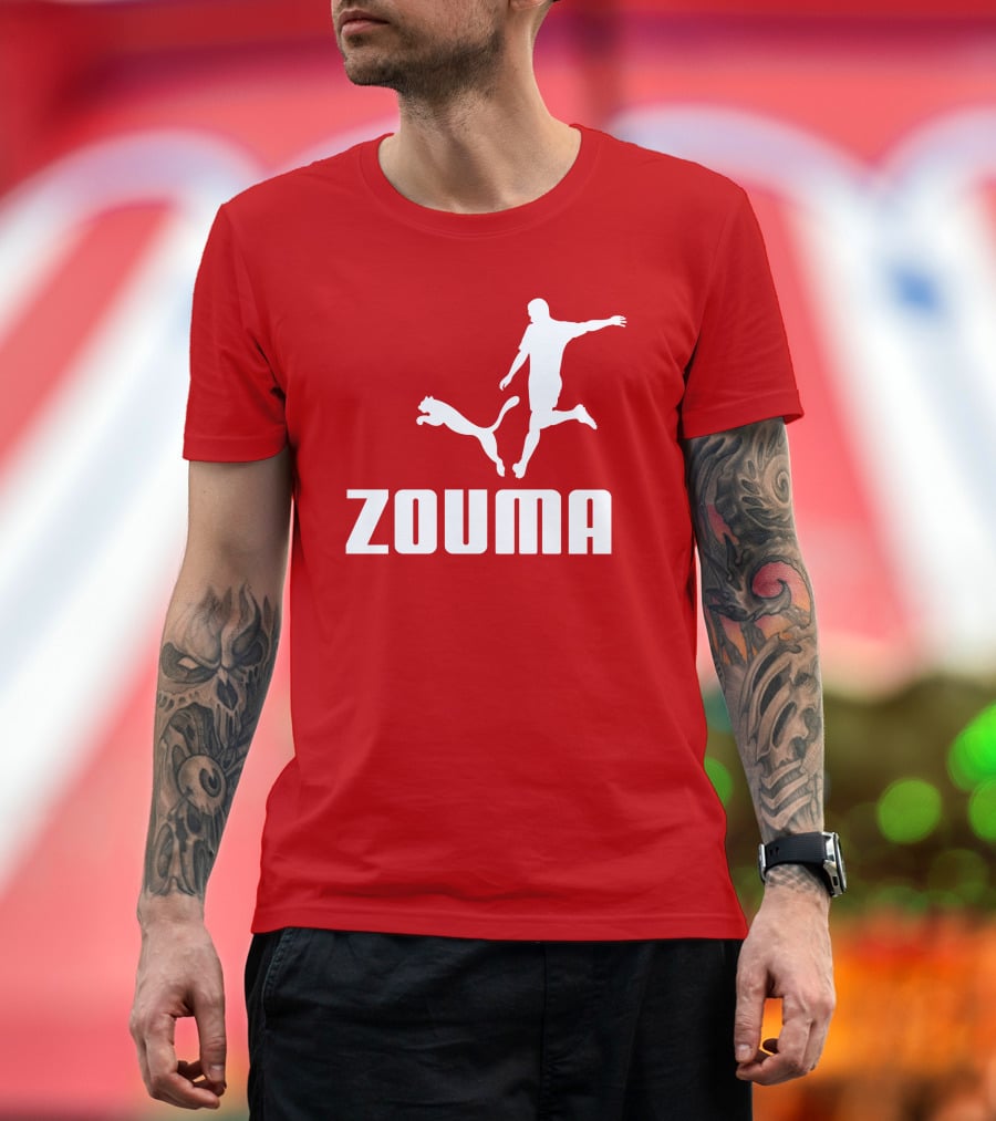 Zouma Player Silhouette With Cat Jumping T-Shirt