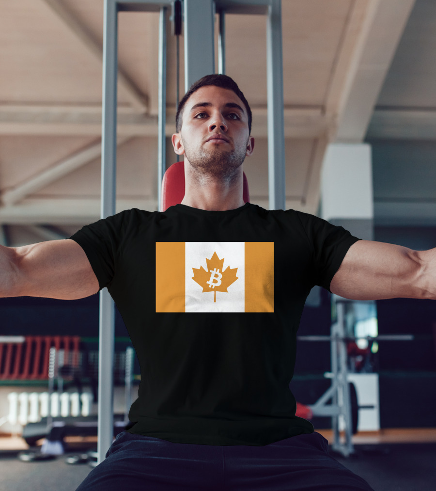 The Best Business Show Merch Bitcoin Canada Maple Leaf Orange Flag T-Shirt