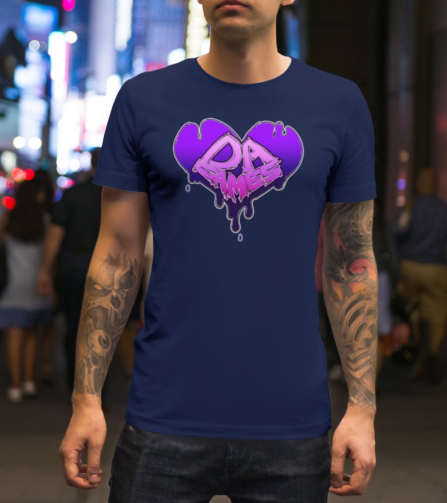 DA Games Purple Heart Valentine's Retro Gamer T-Shirt