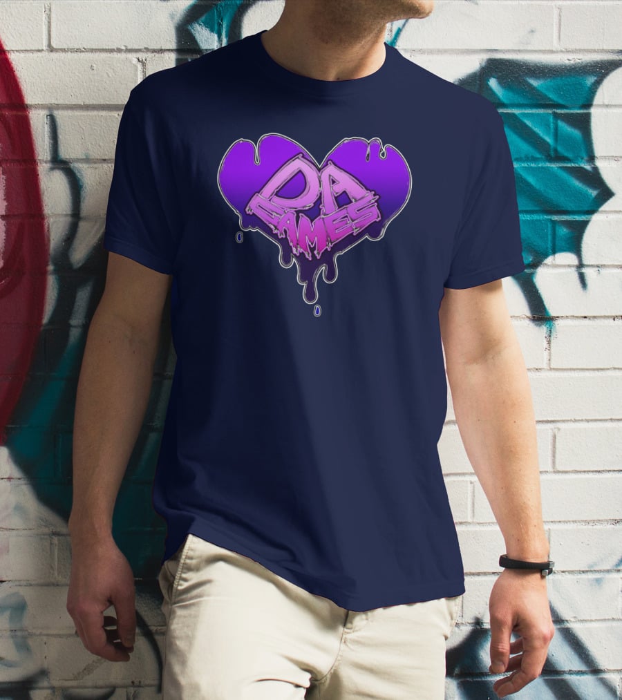 DA Games Purple Heart Valentine's Retro Gamer T-Shirt