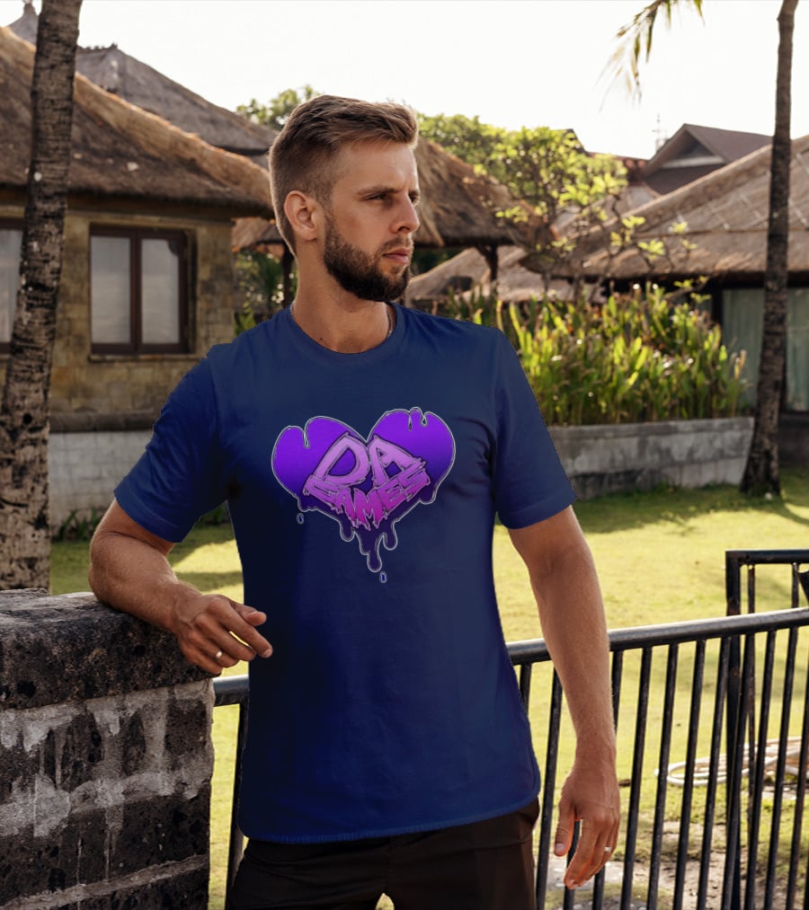 DA Games Purple Heart Valentine's Retro Gamer T-Shirt